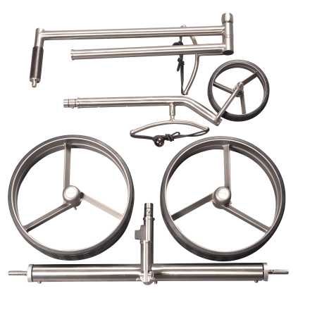 Lithium Elektro Golf Trolley Kolibri® K1, Rahmen nachpolierbar, schnell-zerlegbar/-klappbar, mit Bergabfahrbremse, Fernbedienung als Option
